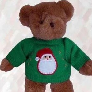NEW Stuffed Animal Outfit - Green Santa Sweater (Bear Not Included)